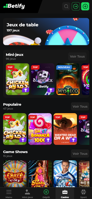 Betify meilleur casino en ligne